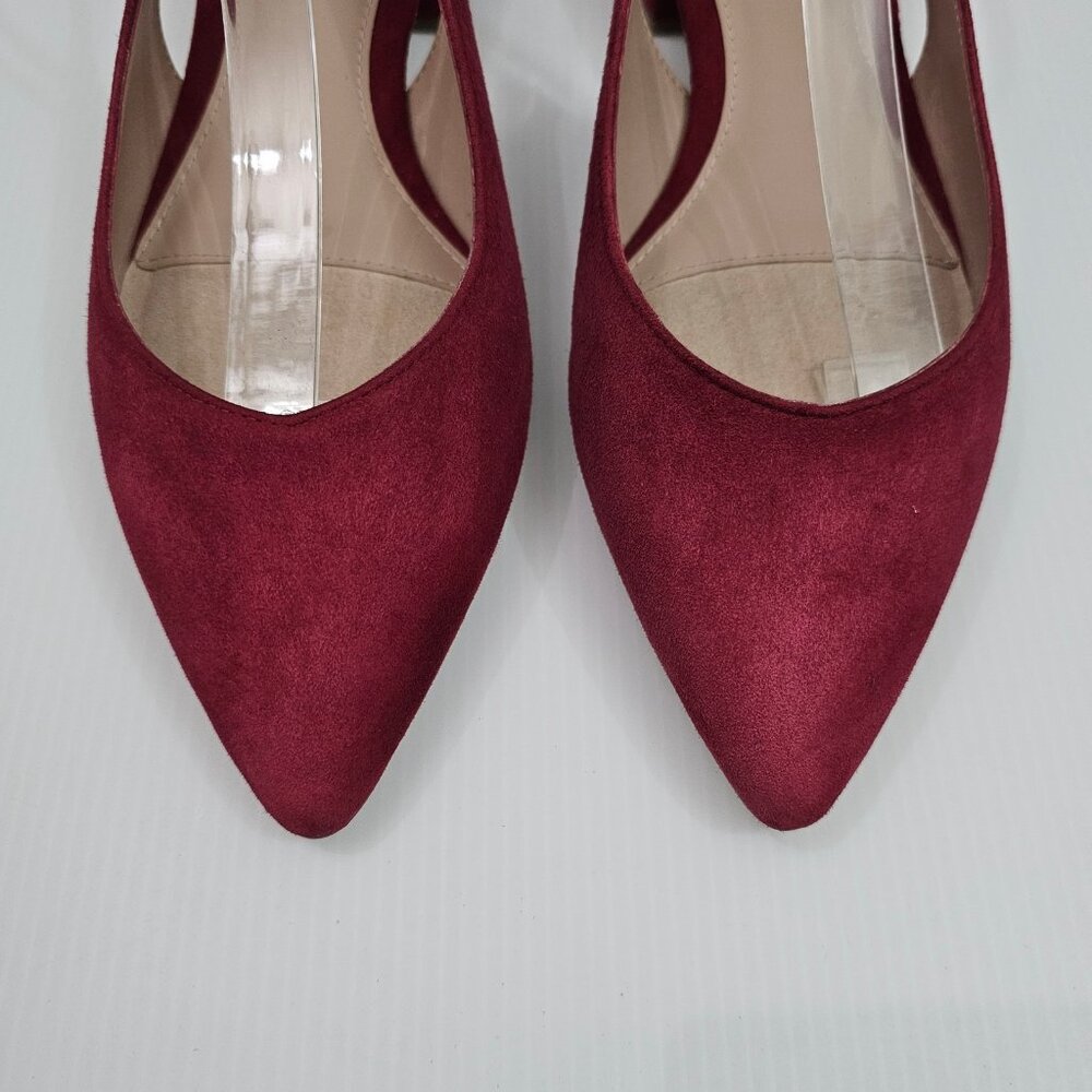 Cole Haan Mazie Slingback Flat Womens 9.5 Rio Red Suede Pointed Toe Low Heel NEW - Picture 5 of 13